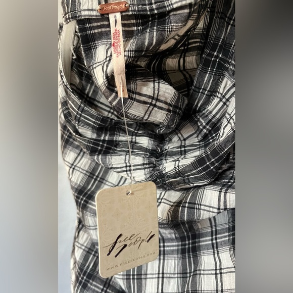 NWT Free People Endless Summer Brandie Plaid Midi Dress Tube Natural Combo - Picture 8 of 11